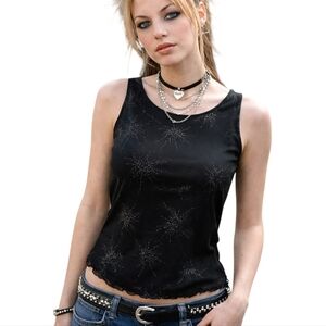 Beechers Brook for Fairweather Top Vintage Whimsigoth Womens Mesh Beaded Layers